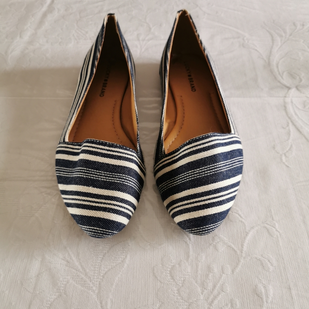 Lucky Brand Canvas Striped Flats Size 10